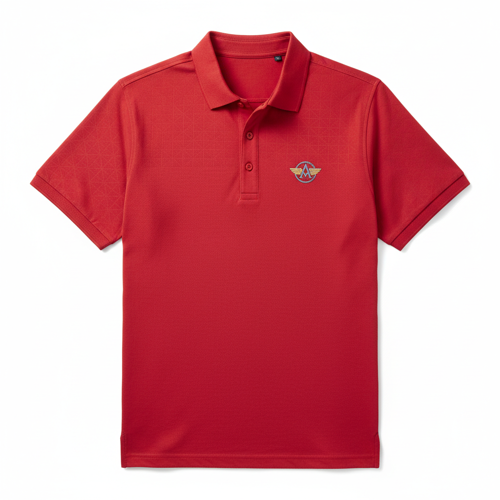 Rode polo shirt met korte mouwen