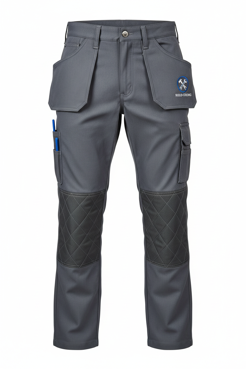 Grijze Werkbroek - Logo Rechts