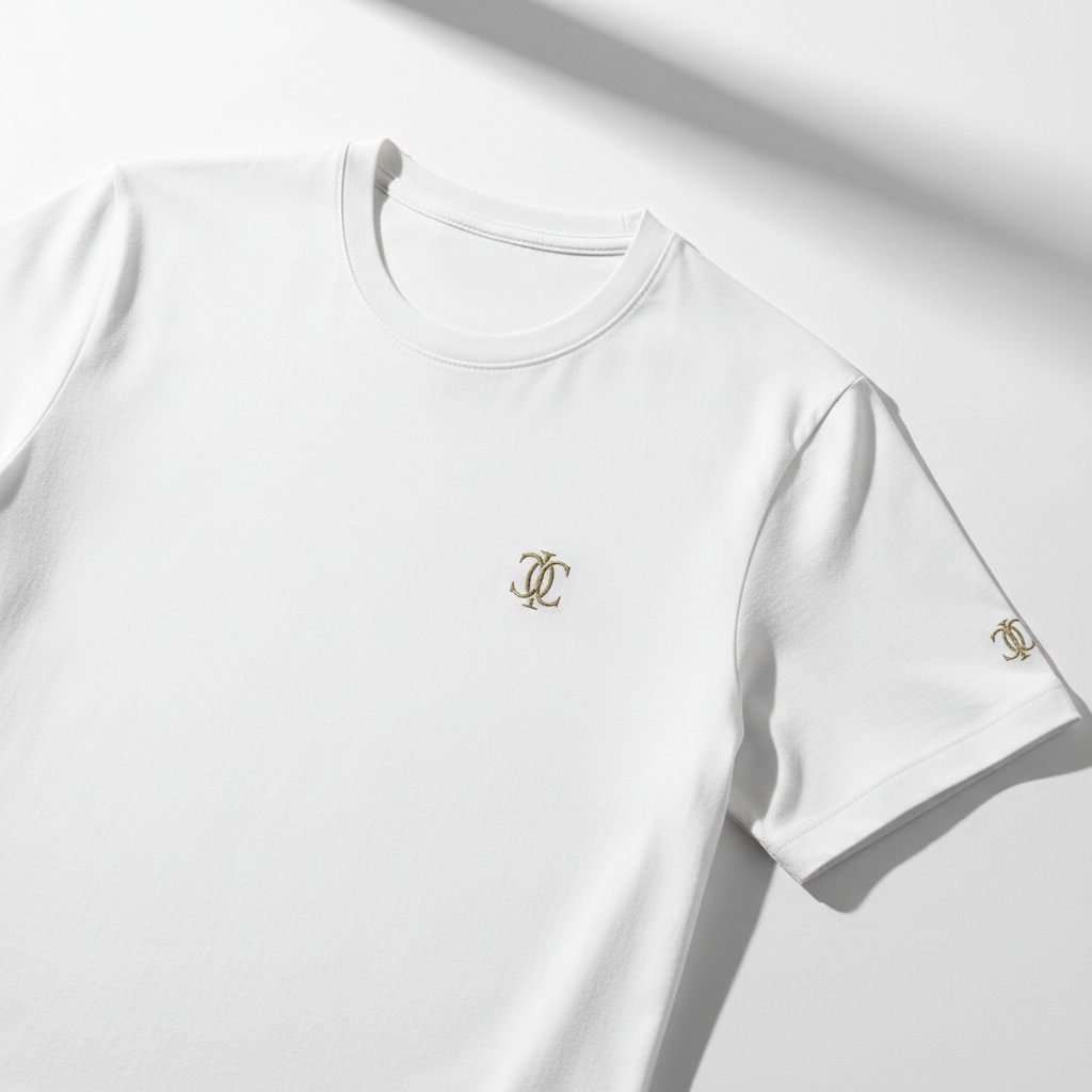 Wit t-shirt met logo voorkant en zijkant