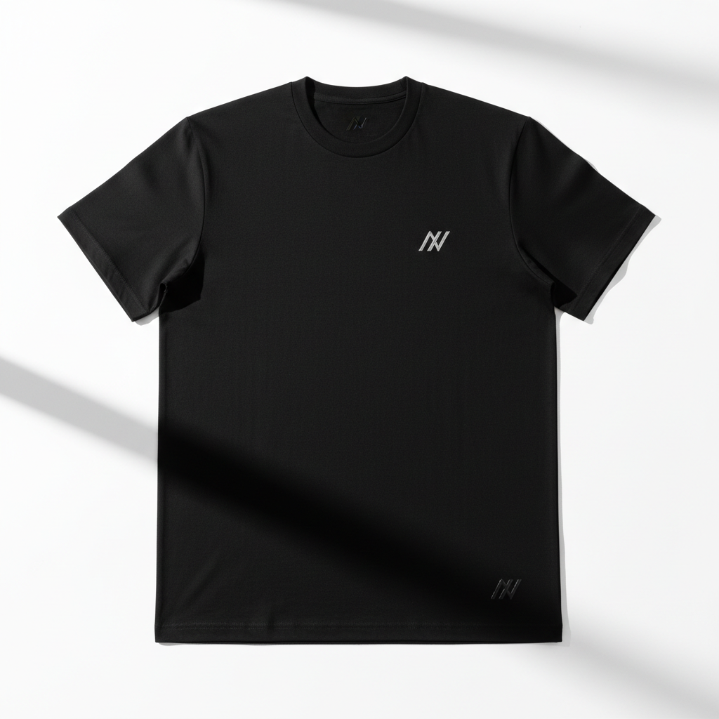 Zwart t-shirt met logo voorkant en zijkant