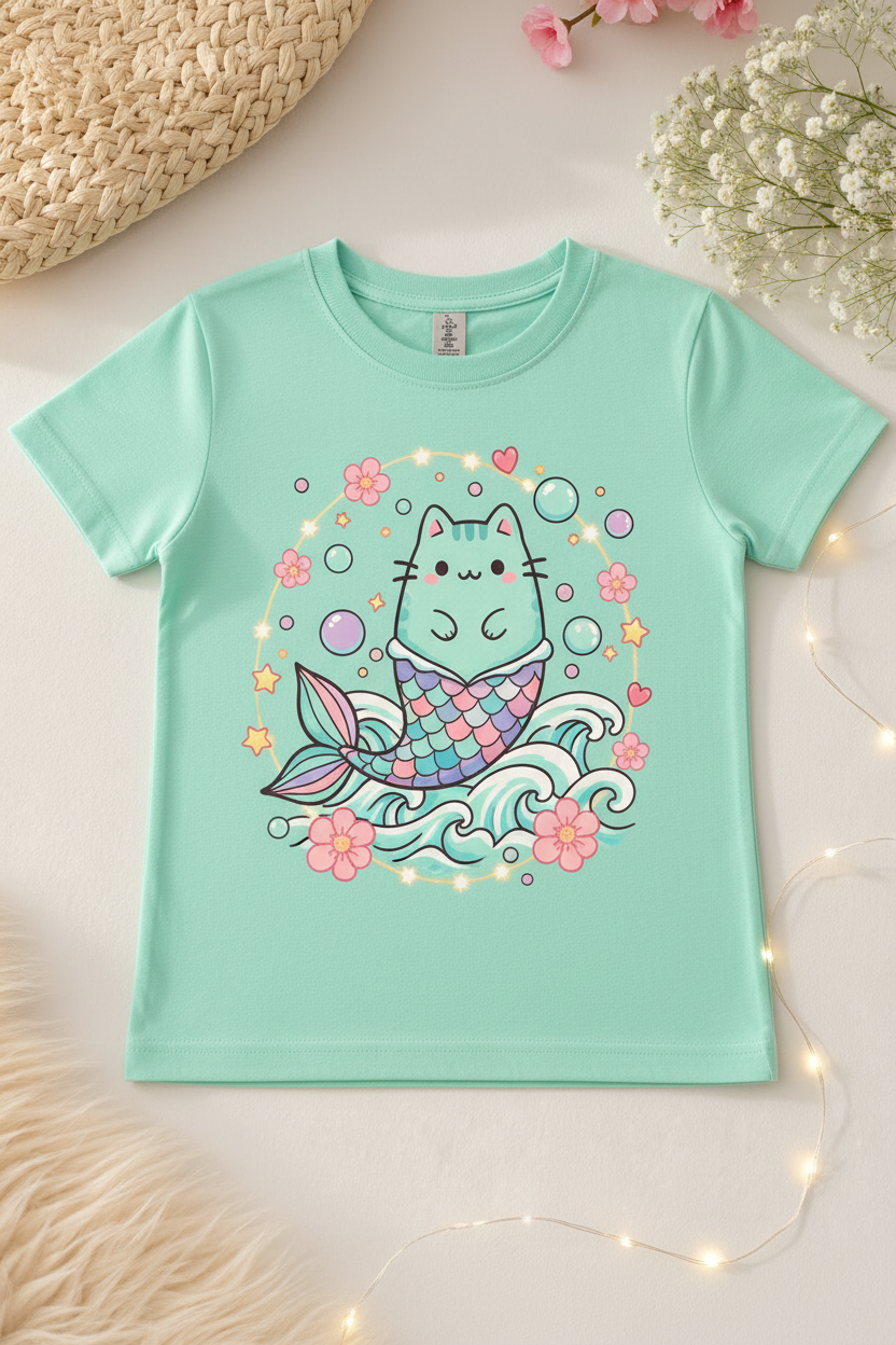 Kindershirt Mermaid Cat