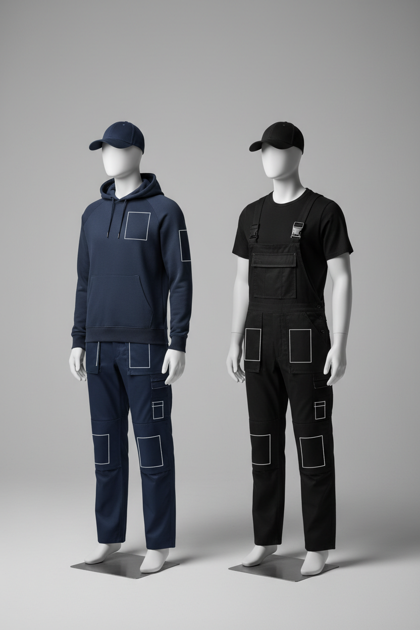 Navy en zwart mockup