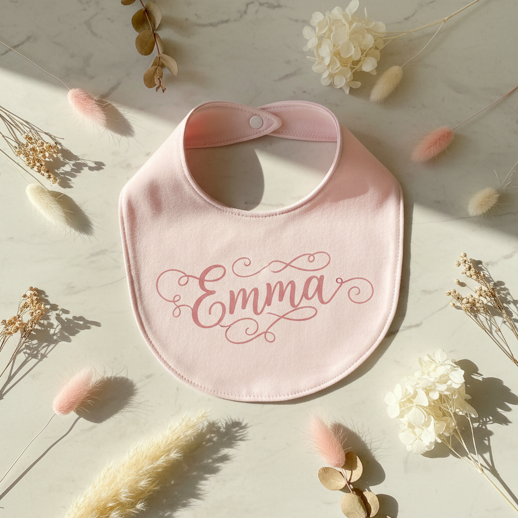 Roze slabbetje met naam Emma