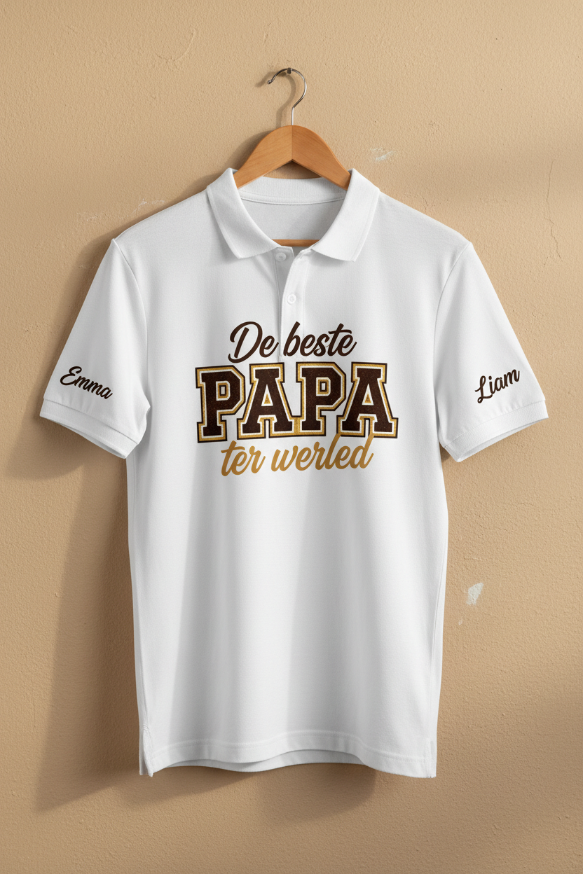 Witte polo - De beste PAPA ter wereld