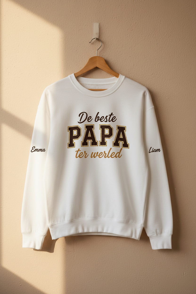 Witte sweater varsity - De beste PAPA