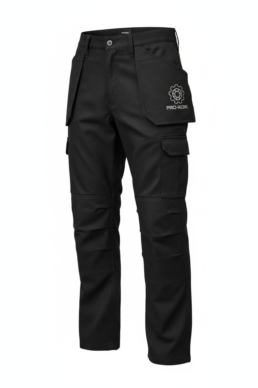 Zwarte Werkbroek - Logo Rechts